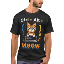 T-Shirt Ctrl Alt Meow Programmeur Chat Code Geek