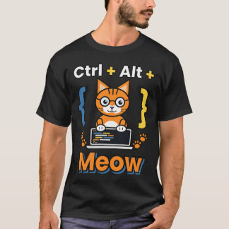 T-Shirt Ctrl Alt Meow Programmeur Chat Code Geek
