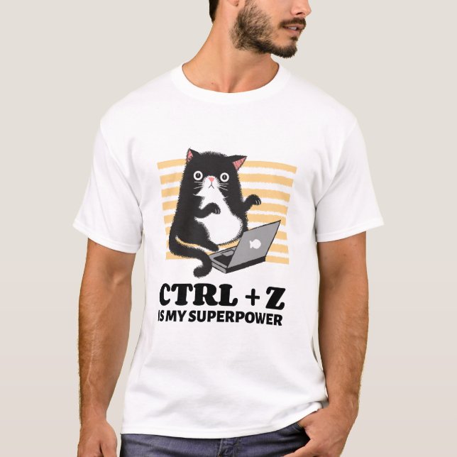 T-shirt Ctrl + Z est mon superpouvoir modèle 3D (Devant)