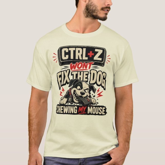 T-shirt CTRL + Z Ne Réparera Pas Mon Souris Mangé Par Le C (Devant)