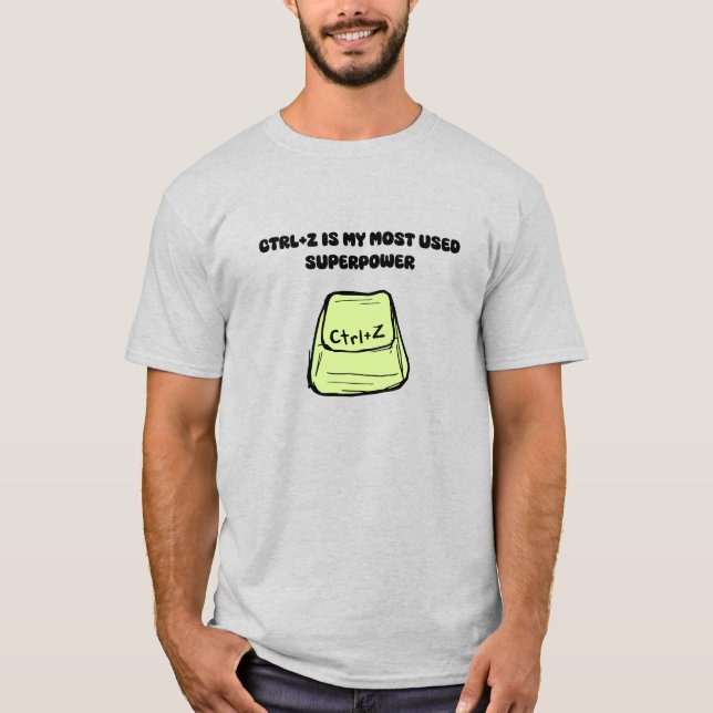 T-shirt Ctrl+Z Superpuissance Commande Annuler Design Humo (Devant)