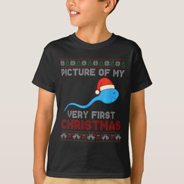 T-shirt Cture Of My Very First Christmas Joke Funny Xmas  (Devant)
