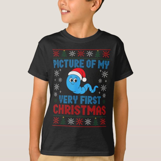 T-shirt Cture Of My Very First Christmas Joke Funny Xmas H (Devant)