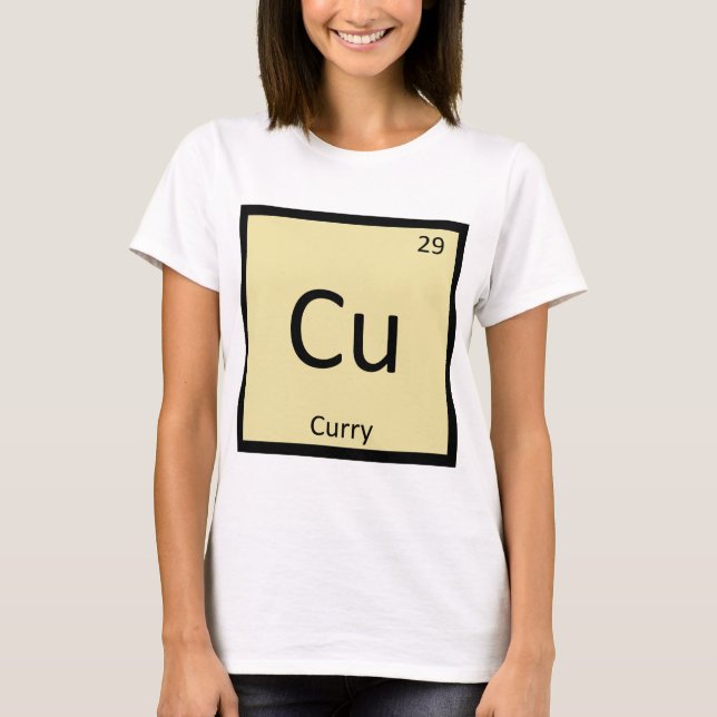 T-shirt Cu - Curry Spice Chemistry Symbole de table périod (Devant)