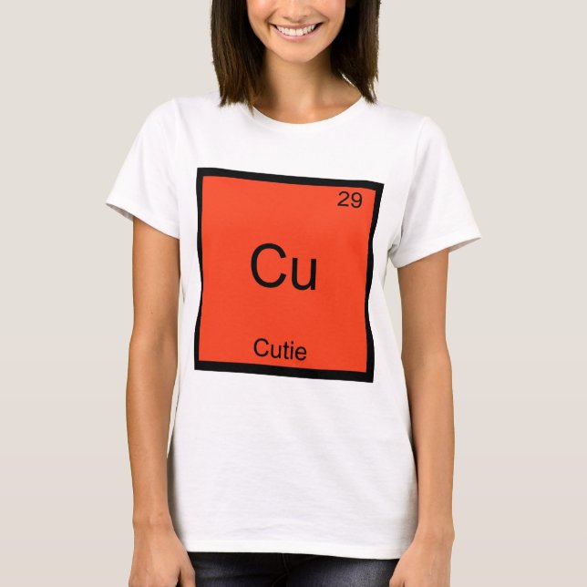 T-shirt Cu - Cutie Chimie Élément Symbole Funny Périodique (Devant)