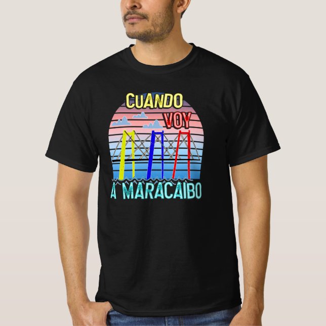 T-shirt Cuando Voy a Maracaibo Souvenirs vénézuéliens (Devant)