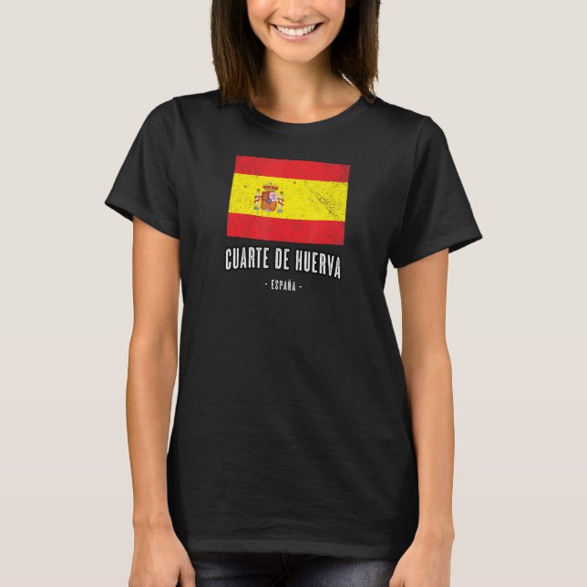 T-shirt Cuarte De Huerva Espagne Es Drapeau Ville Bandera  (Devant)