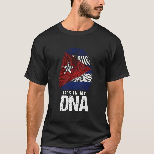 T-shirt Cuba ADN Né Drapeau Cubain La Havane (Devant)