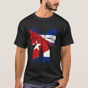 T-shirt Cuba Coquette Arc Mignon Ruban Drapeau Cubain