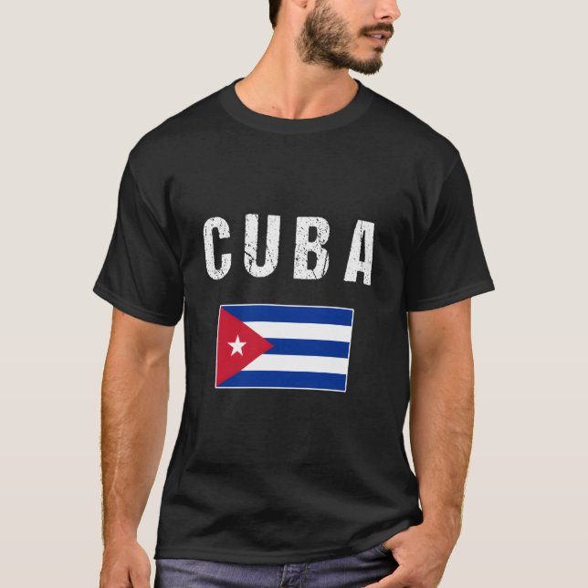 T-shirt Cuba Cuban Flag For (Devant)