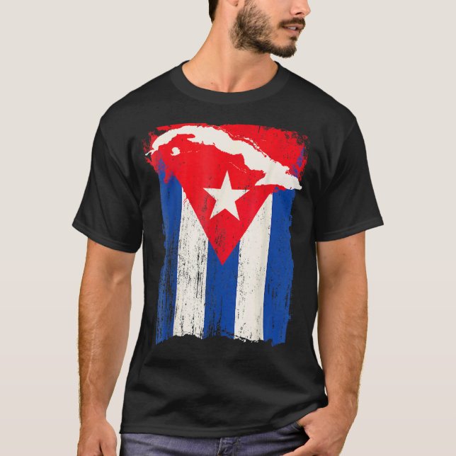 T-shirt Cuba Drapeau Appui Cuba Carte du pays Cuba Graphiq (Devant)