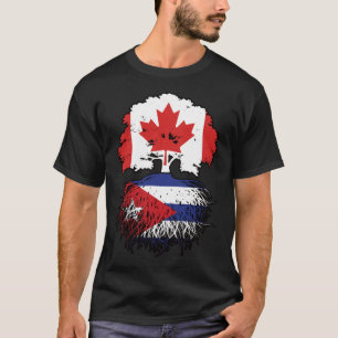 T-shirt Cuba Drapeau canadien cubain des racines de l'arbr