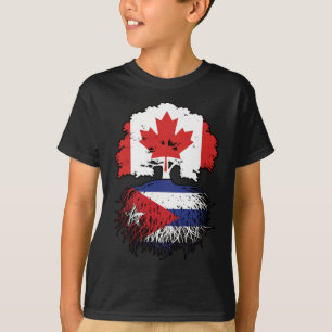 T-shirt Cuba Drapeau canadien cubain des racines de l'arbr