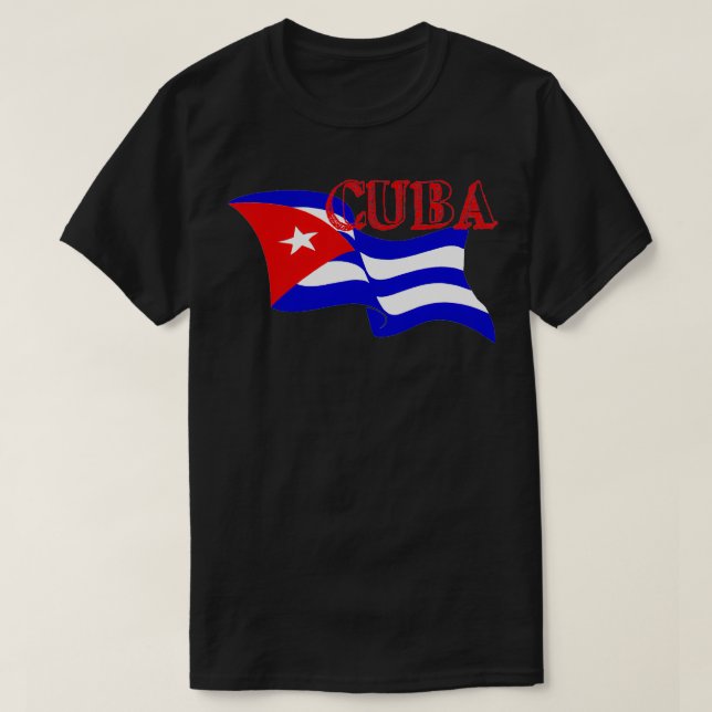 T-shirt Cuba Drapeau cubain Bandera Windy Word Art (Design devant)