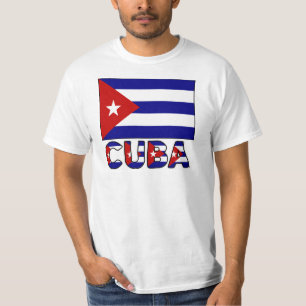 T-shirt Cuba Drapeau et mot foncé