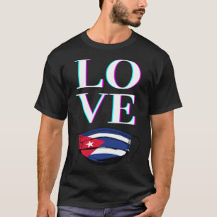 T-shirt Cuba LOVE Cubain Drapeau Masque visage LIBRE CUBA