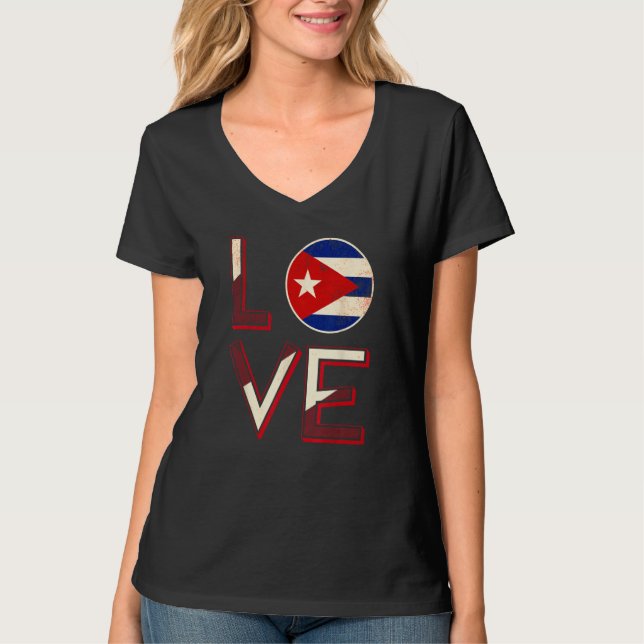 T-shirt Cuba Love Cuban Flag Havana (Devant)