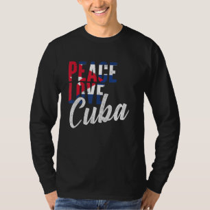 T-shirt Cuba Peace Love Cuba Femmes Cubanita Drapeau cubai