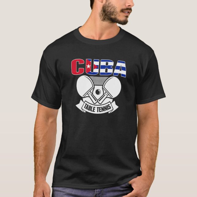 T-shirt Cuba Ping Pong   Cuban Table Tennis Team Supporter (Devant)