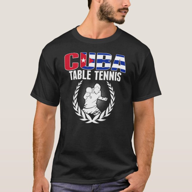 T-shirt Cuba Table Tennis   Cuban Ping Pong Supporter Spor (Devant)