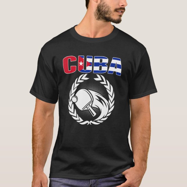 T-shirt Cuba Table Tennis   Cuban Ping Pong Supporter Spor (Devant)