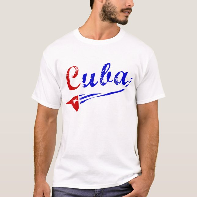 T-shirt Cuba : Une chemise avec un drapeau cubain (Devant)
