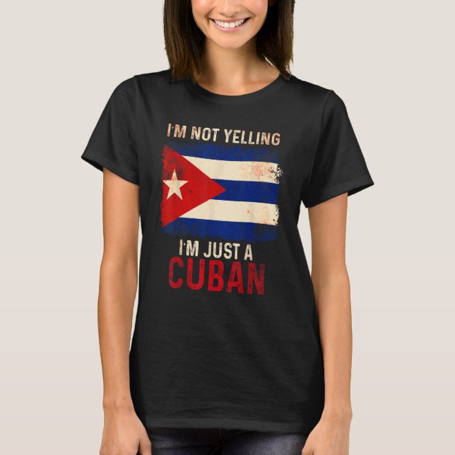 T-shirt Cuba Yelling Cuba Drapeau La Havane (Devant)