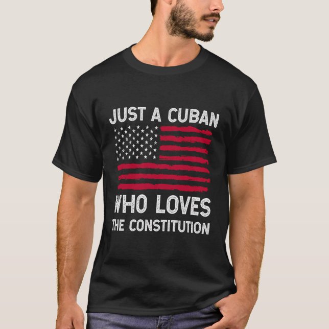 T-shirt Cubain Patriotique Qui Aime La Constitution (Devant)