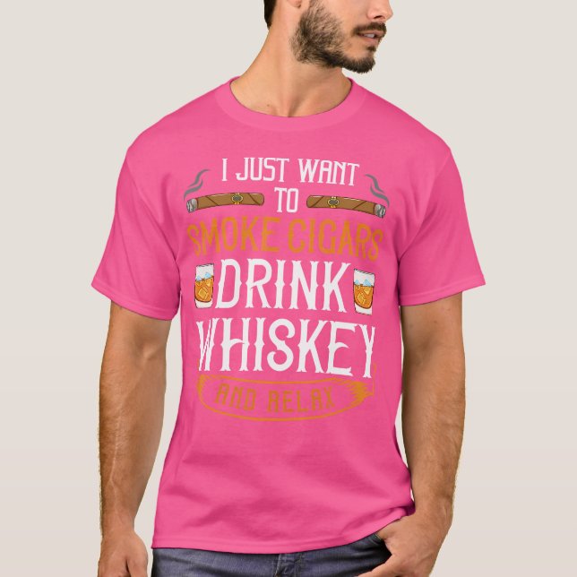 T-shirt Cuban Cigar Whiskey Scotch Drinker (Devant)