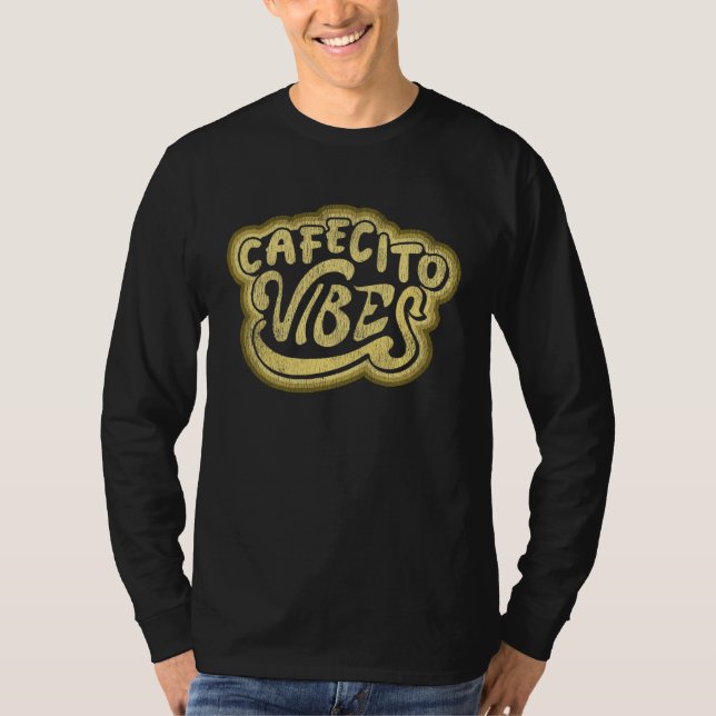 T-shirt Cuban Coffee Cafecito Vibes Distressed Look Graphi (Devant)