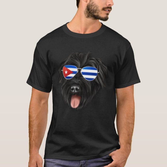T-shirt Cuban Flag Bouvier des Flandres Dog Cuba Pocket (Devant)