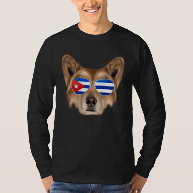 T-shirt Cuban Flag Canaan Dog Dog Cuba Pocket (Devant)