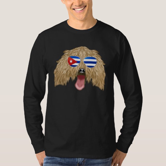 T-shirt Cuban Flag Komondorok Dog Cuba Pocket (Devant)