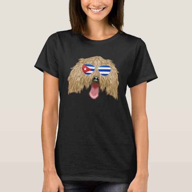 T-shirt Cuban Flag Komondorok Dog Cuba Pocket (Devant)