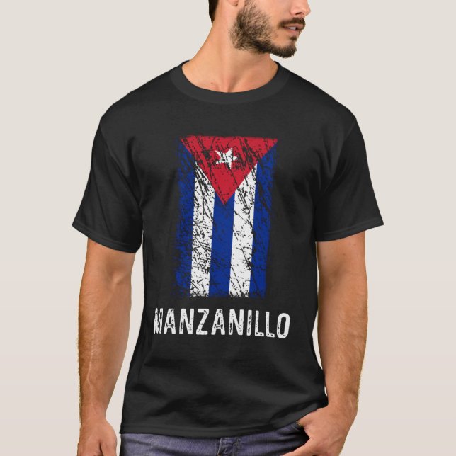 T-shirt Cuban Flag Manzanillo Cuban Pride (Devant)