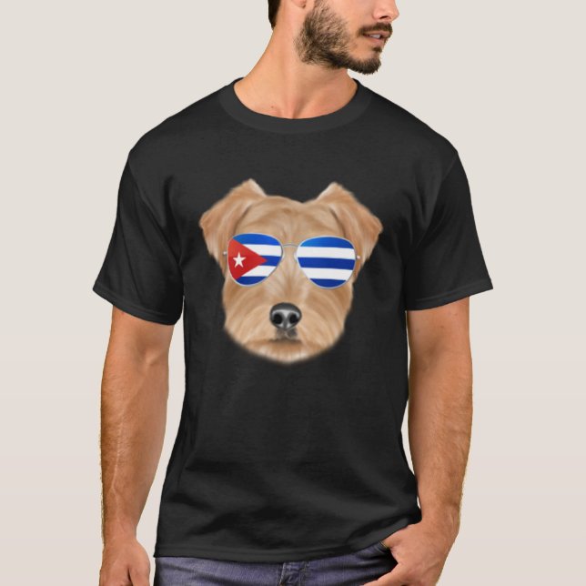 T-shirt Cuban Flag Norfolk Terrier Dog Cuba Pocket (Devant)