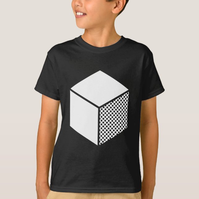 T-shirt Cube - Blanc sur foncé (Devant)