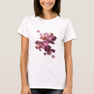 T-shirt Cube de cristal rose volant dans l'espace chic ros