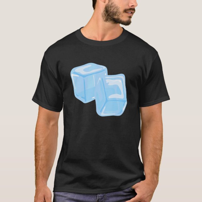 T-shirt Cube de glace Été Boisson de glace Boisson Cool Ba (Devant)