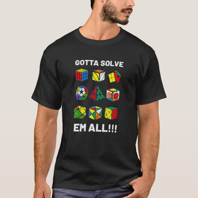 T-shirt Cube De Puzzle Compétitif Doit Résoudre Em Toute V (Devant)
