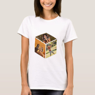 T-shirt Cube d'images 3D, collage photo individuel en 3D