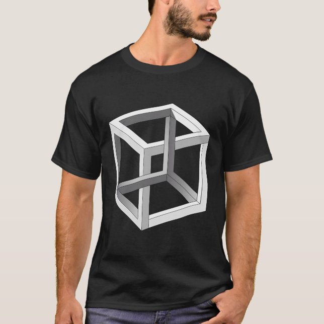 T-shirt Cube Impossible Iratique Cube Illusion Optique (Devant)