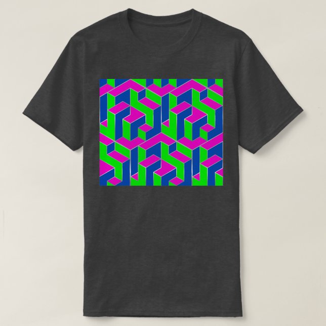 T-shirt Cube Motif Lumineux 80s (Design devant)