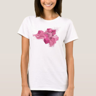 T-shirt Cubes Abstraits Roses Tendances Graphisme Designer
