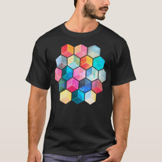 T-shirt Cubes Honeycomb Bohème Crystal - Hexago coloré