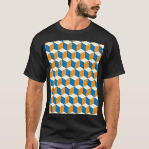 T-shirt Cubes isométriques rétro, illusion géométrique
