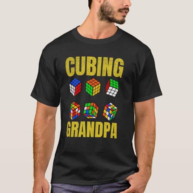 T-shirt Cubing Grandpa Puzzle Vitesse Cube Cube Lover (Devant)