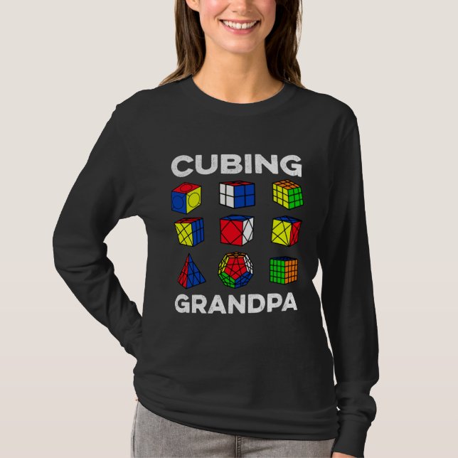 T-shirt Cubing Grandpa Speedcubing Speedsolving Cuber (Devant)
