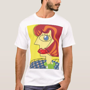T-shirt Cubisme coloré : Portrait féminin Art.