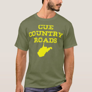T-shirt Cue Country Roads Bleu et or